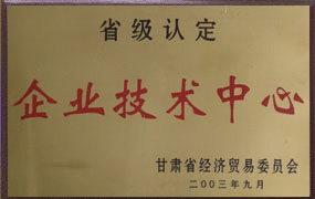 2003年公司技術(shù)中心被認(rèn)定為省級企業(yè)技術(shù)中心